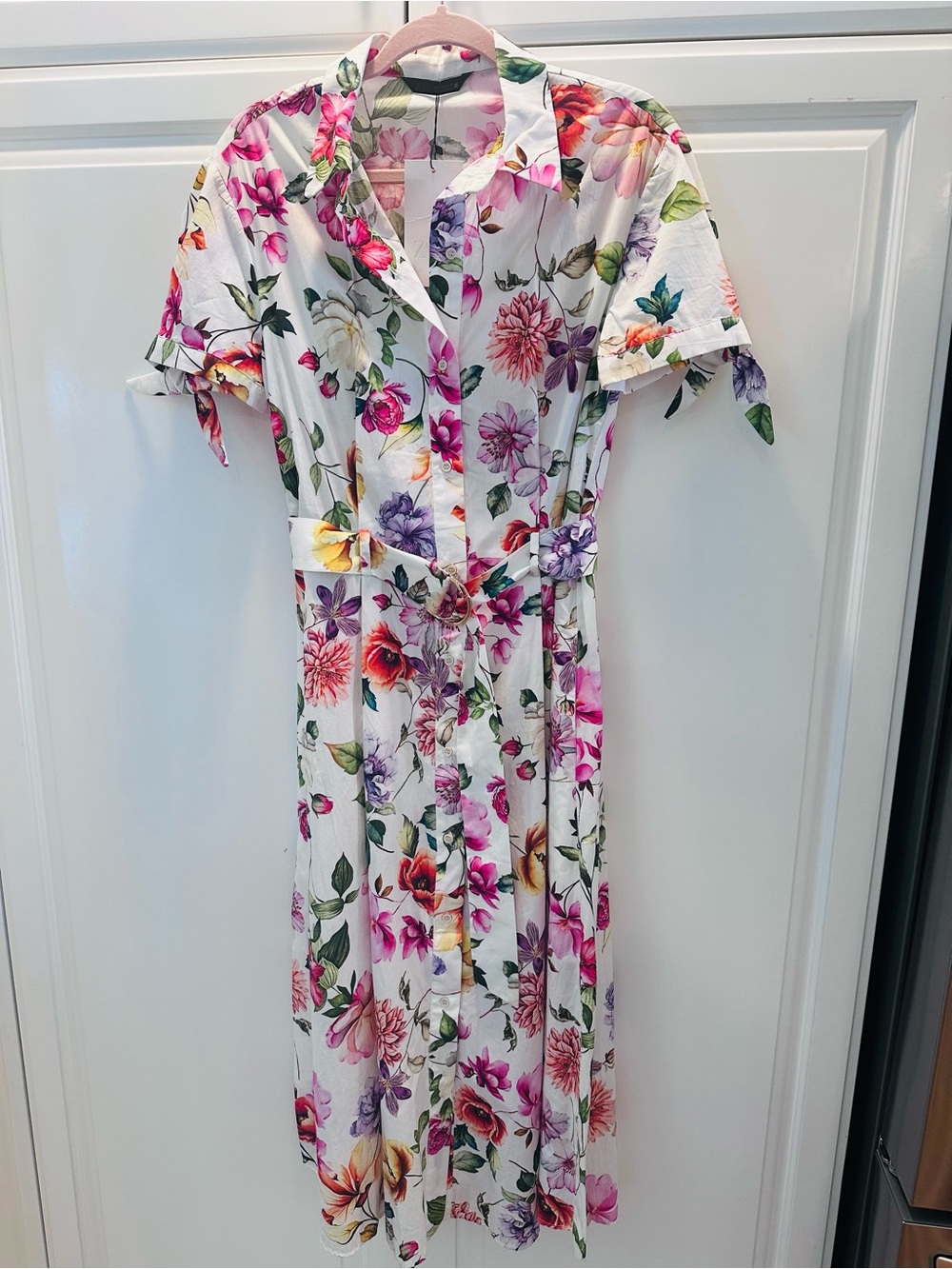 ZARA BELTED FLORAL PRINTED POPLIN MIDI SHIRT DRESS NEW W/TAGS - Picture 11 of 11